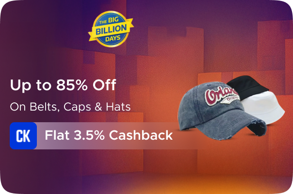 Flipkart: Up to 85% Off on Belts, Caps & Hats + Flat 3.5% CashKaro Cashback